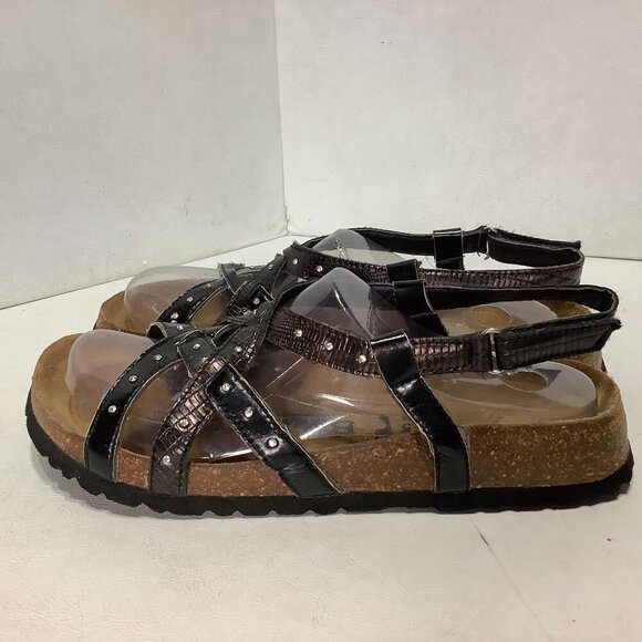 Birkenstock Betula Rhinestone Strappy Studded Sandals EU Size 41 Narrow Black - Picture 4 of 12